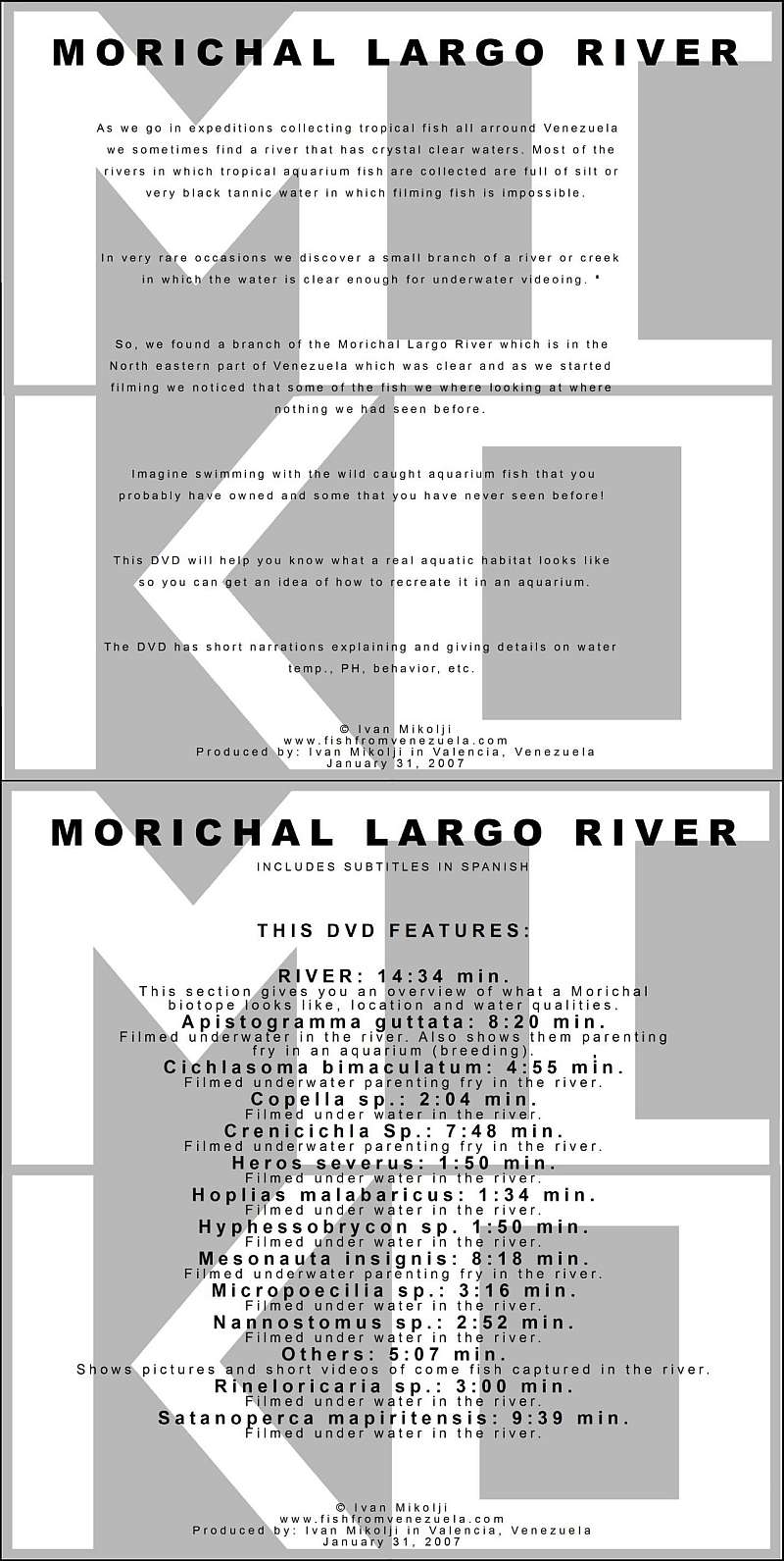 MORICHAL LARGO RIVER DVD COVERS